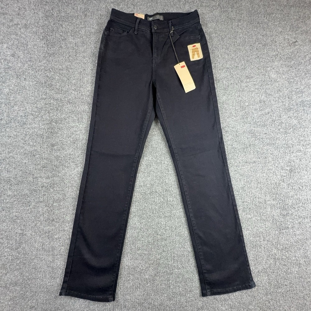 Levi's Perfectly Slimming 512 Jeans Womens 28 Black Mid Rise Straight Denim